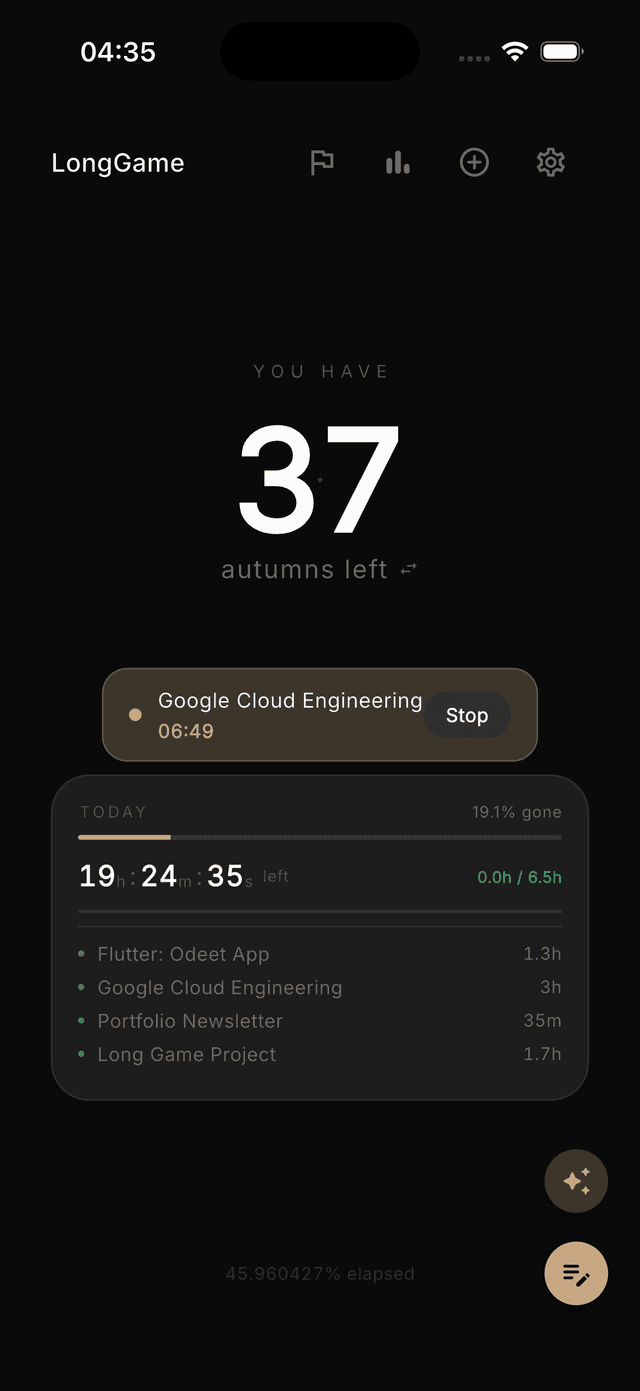 LongGame app screenshot